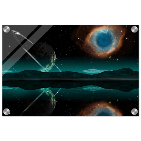 celestial reflections a portal beyond the stars wall art print40x60 cm / 16x24″Brushed Aluminum Print