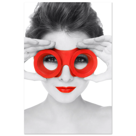through crimson eyes monochrome glamour pop wall art print20x30 cm / 8x12″Aluminum Print