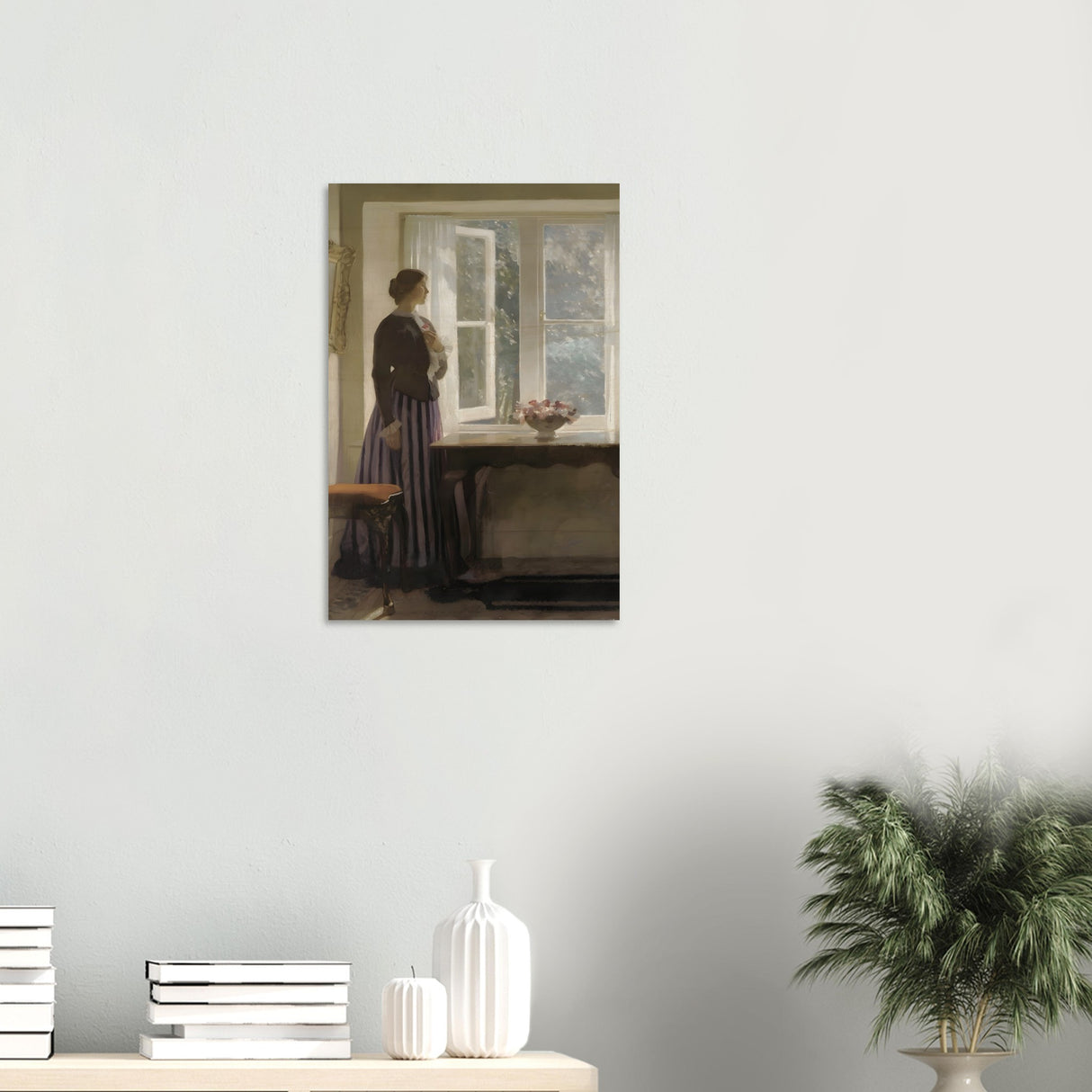 the girl and the picture a flower by harold knight