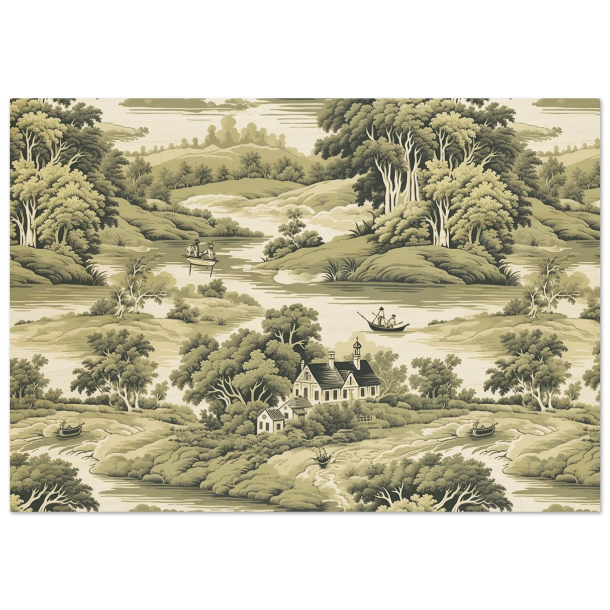 whispers of the countryside vintage scenic wall art print60x90 cm / 24x36″Framed Canvas