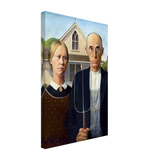 American Gothic by Grant Wood â€“ Iconic American Regionalism Art PrintFramed Canvas30x45 cm / 12x18â€³