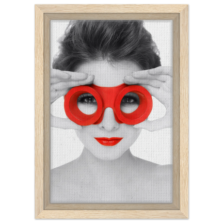 through crimson eyes monochrome glamour pop wall art print60x90 cm / 24x36″Framed Canvas