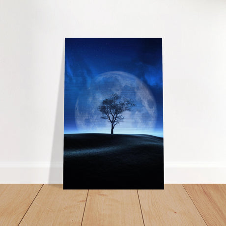 lunar silence a moonlit whisper in the night dreamy digital fantasy landscape wall art print20x30 cm / 8x12″Canvas