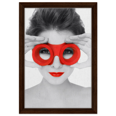 through crimson eyes monochrome glamour pop wall art print40x60 cm / 16x24″Aluminum Print