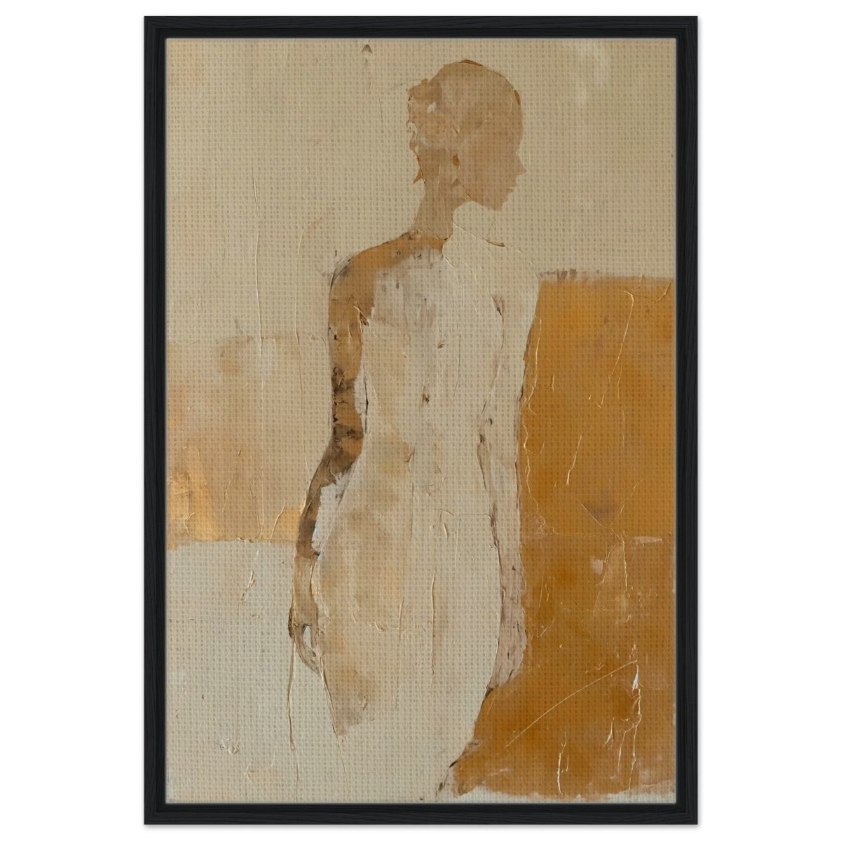 Da Vinci Abstract Art Wall art print | Abstract Expressionism - Framed Canvas - 60x90 cm / 24x36″ - Black frame