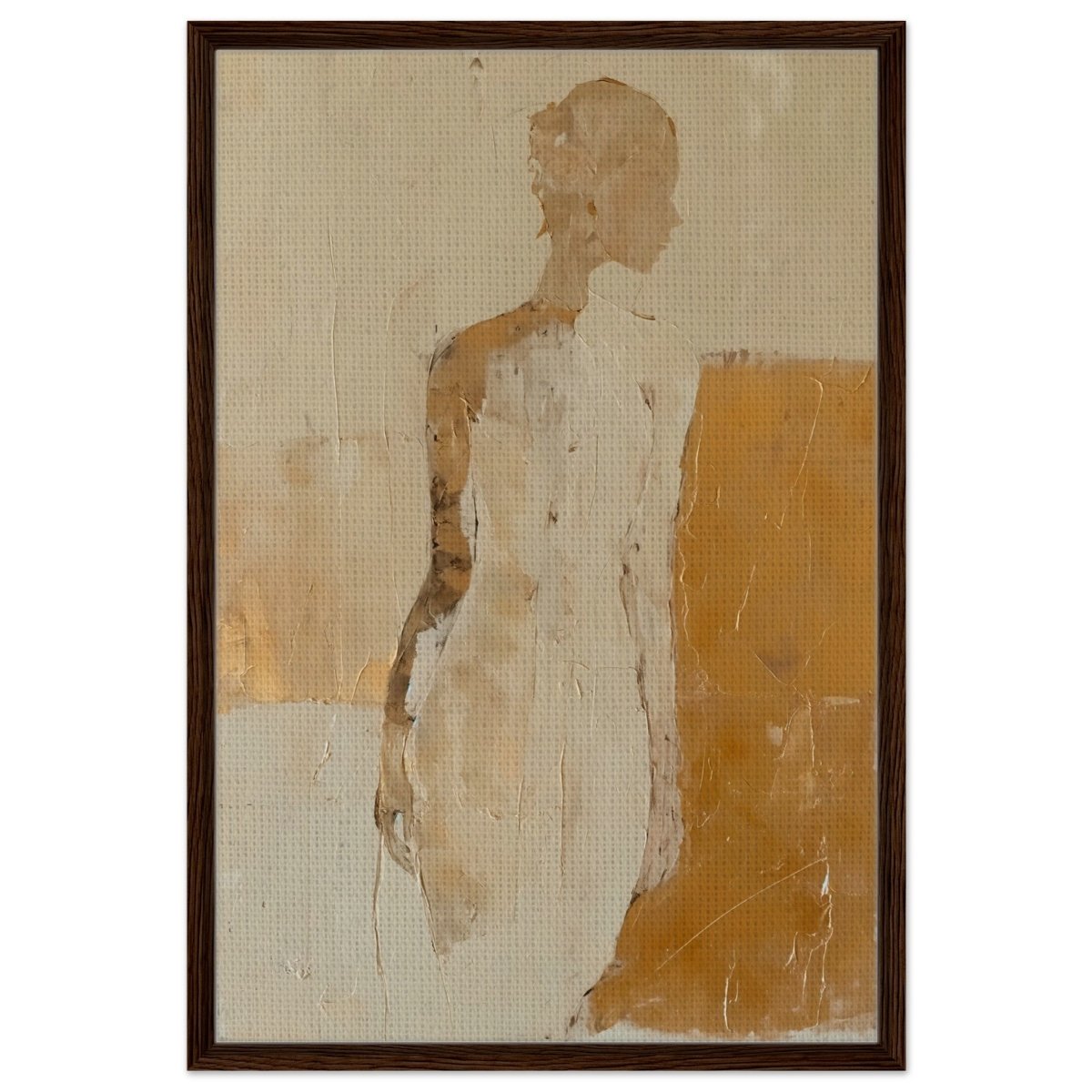 Da Vinci Abstract Art Wall art print | Abstract Expressionism - Framed Canvas - 60x90 cm / 24x36″ - Dark wood frame