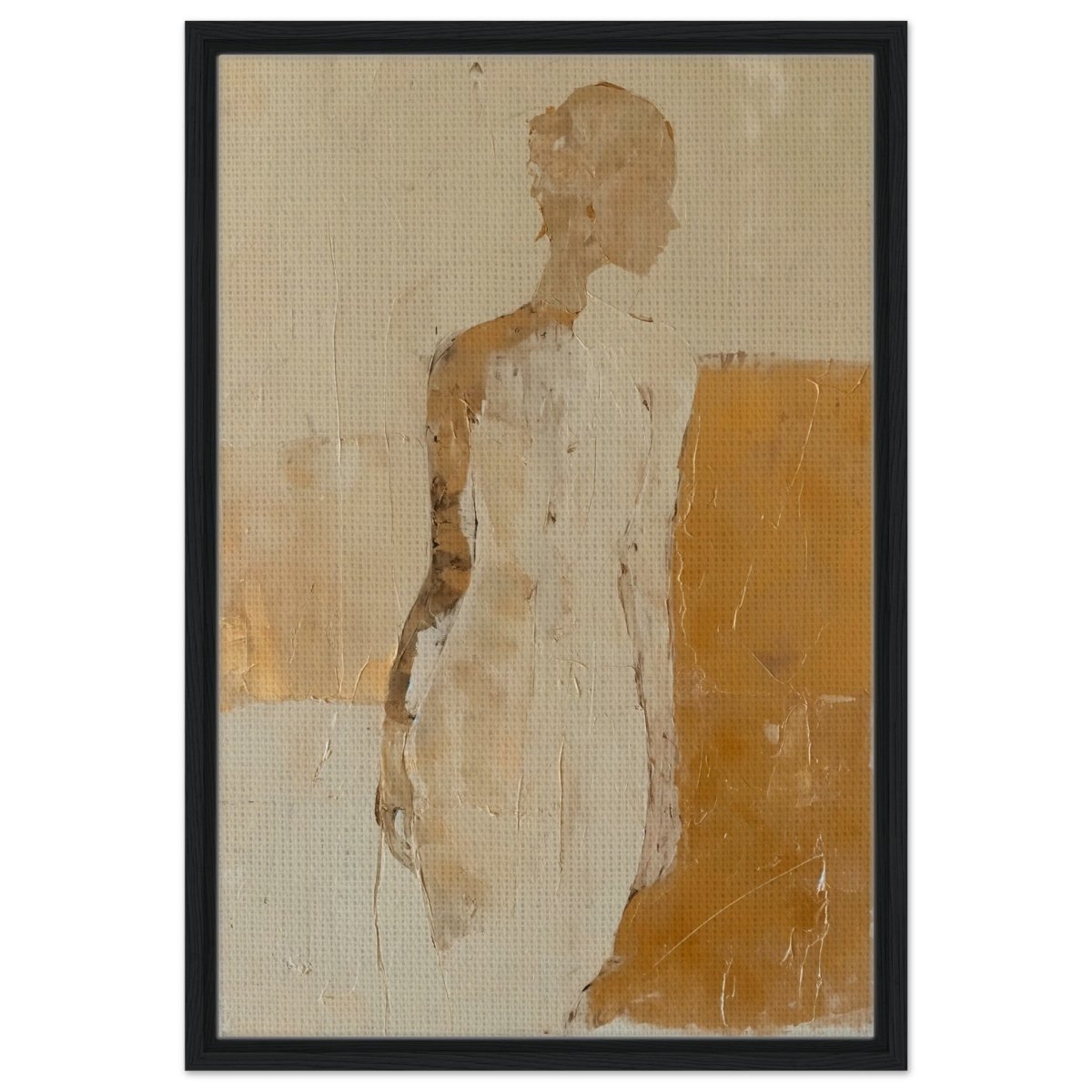 Da Vinci Abstract Art Wall art print | Abstract Expressionism - Framed Canvas - 50x75 cm / 20x30″ - Black frame
