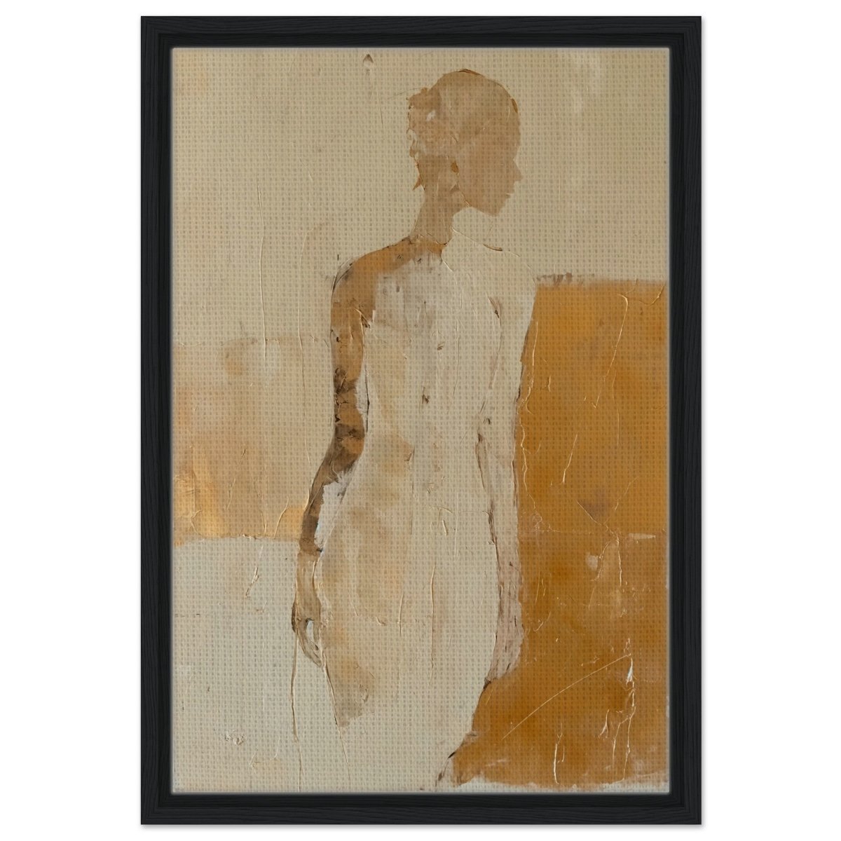 Da Vinci Abstract Art Wall art print | Abstract Expressionism - Framed Canvas - 40x60 cm / 16x24″ - Black frame