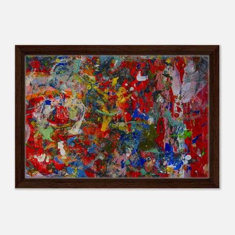 Da Vinci Abstract Art Wall art print - Framed Canvas - 30x45 cm / 12x18″ - Dark wood frame