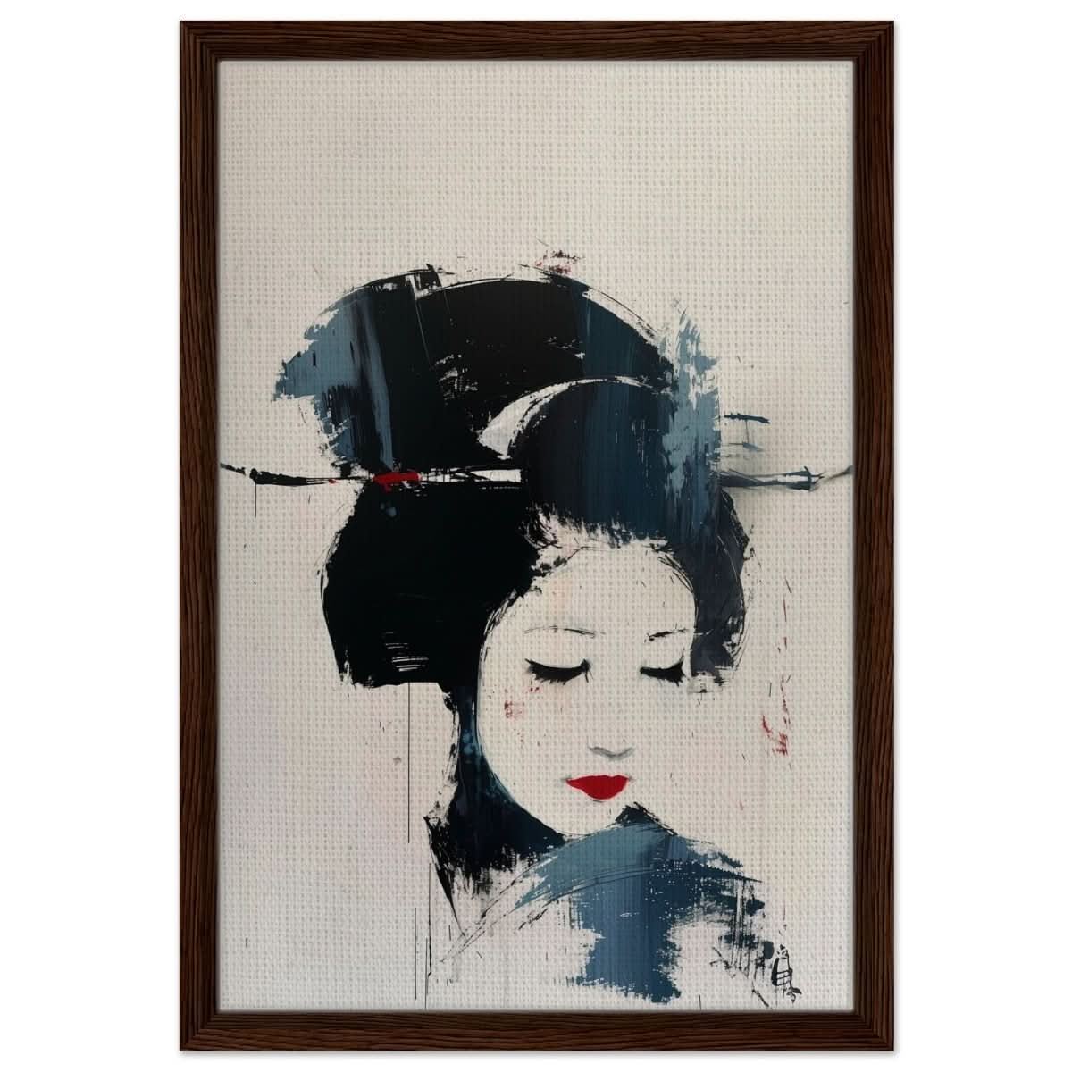 Da Vinci Abstract Art wall art print - Framed Canvas - 40x60 cm / 16x24″ - Dark wood frame
