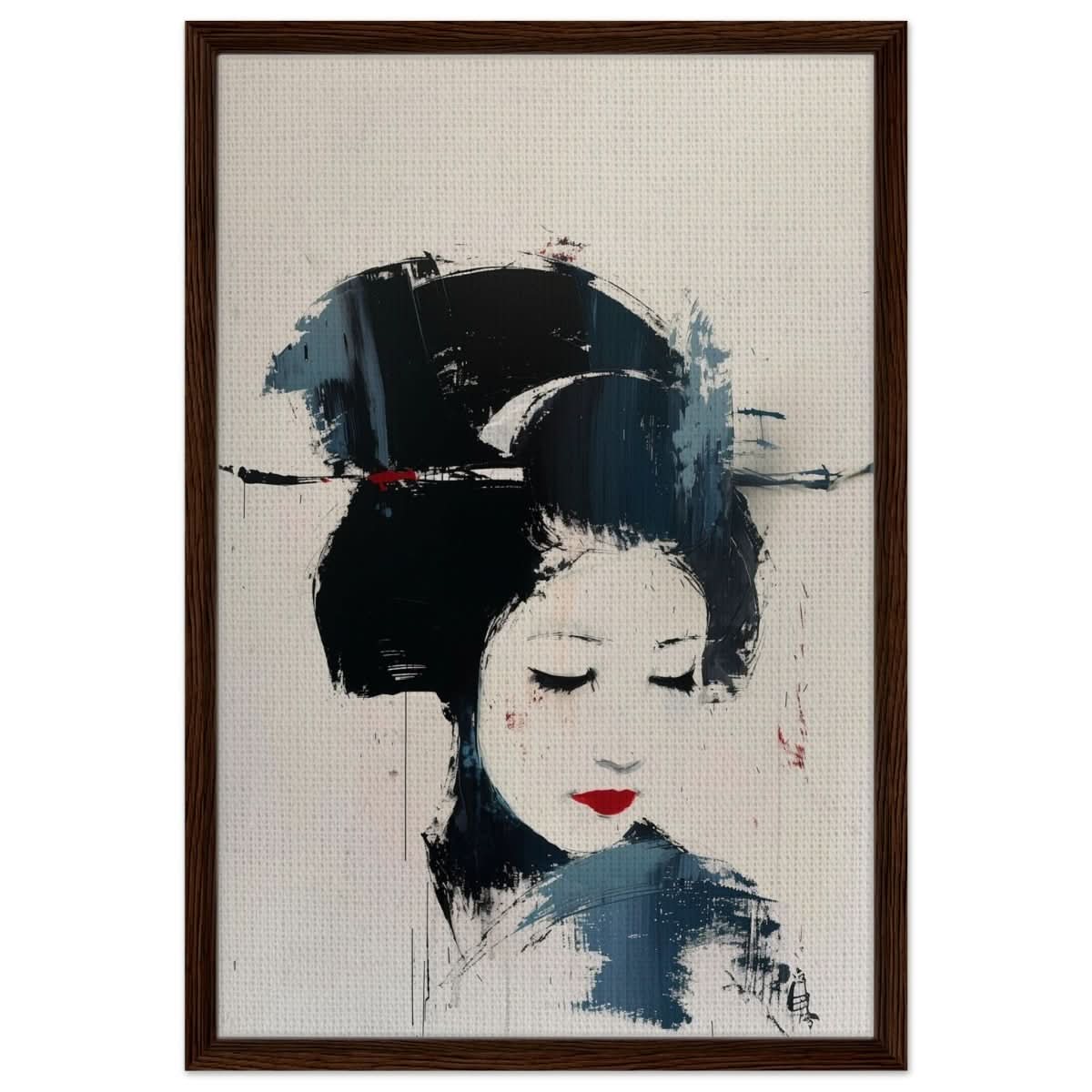 Da Vinci Abstract Art wall art print - Framed Canvas - 50x75 cm / 20x30″ - Dark wood frame