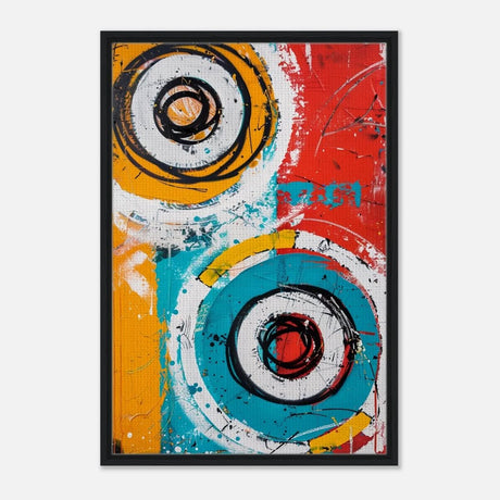 Da Vinci Abstract Art Wall art print - Framed Canvas - 60x90 cm / 24x36″ - Black frame