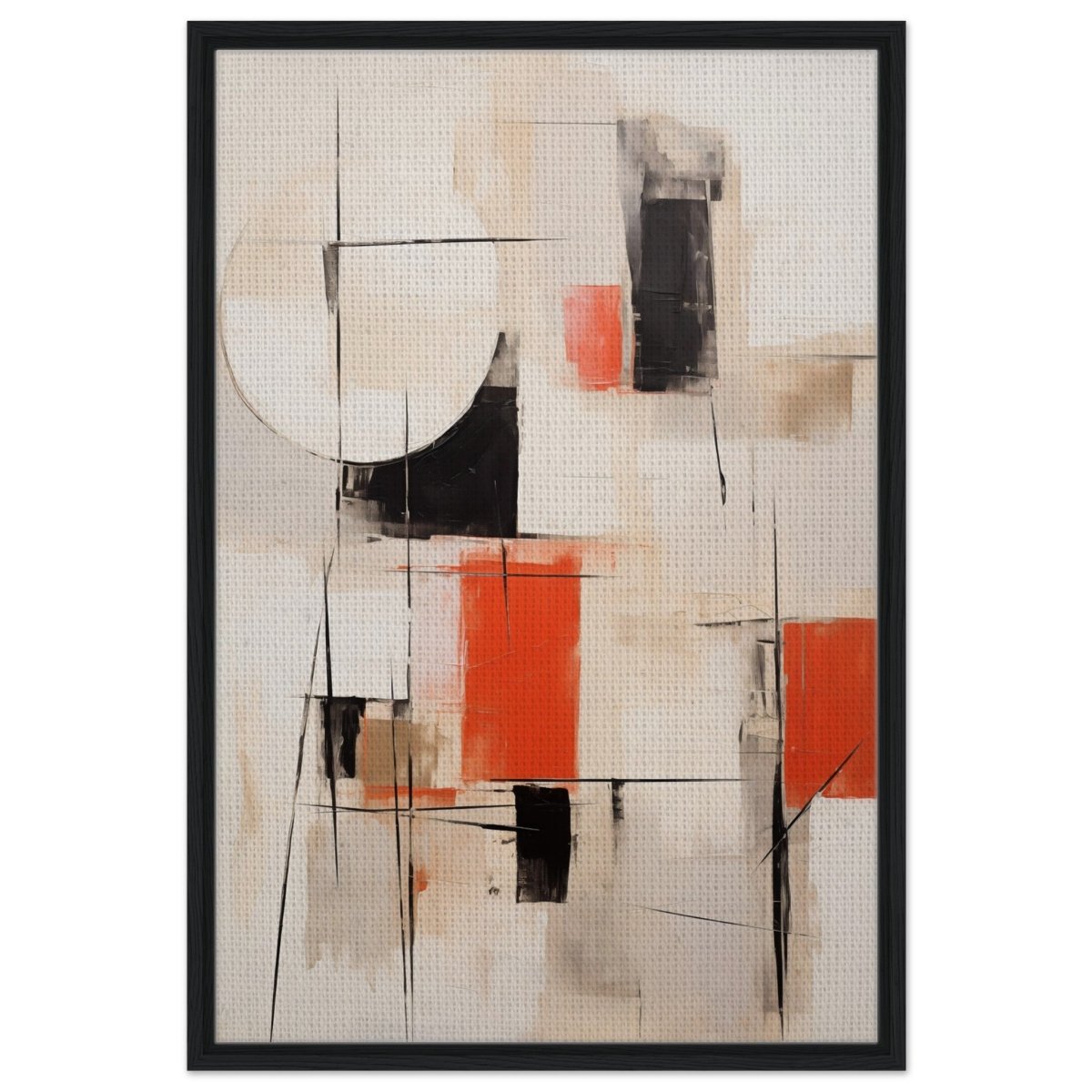 Da Vinci Abstract Art Wall art print - Framed Canvas - 60x90 cm / 24x36″ - Black frame
