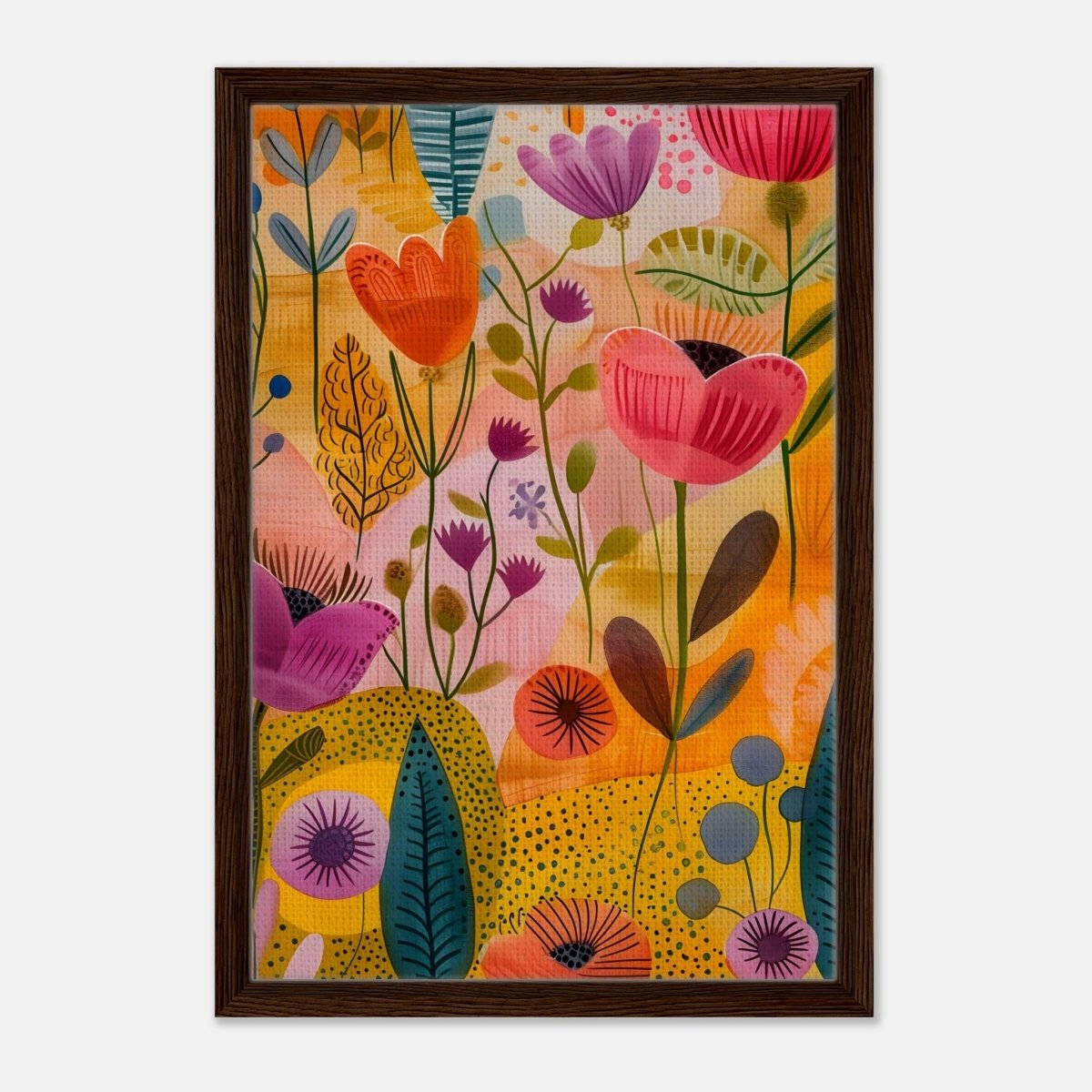 Da Vinci Abstract Art | wall art print - Framed Canvas - 40x60 cm / 16x24″ - Dark wood frame