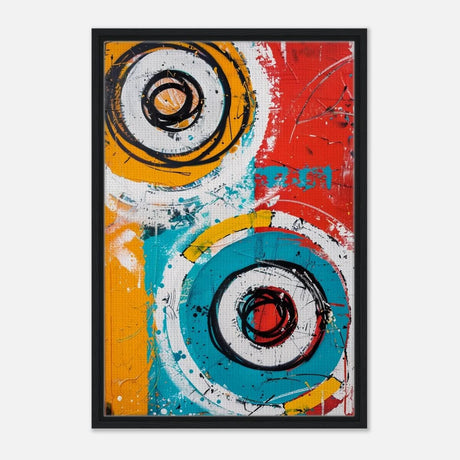 Da Vinci Abstract Art Wall art print - Framed Canvas - 50x75 cm / 20x30″ - Black frame