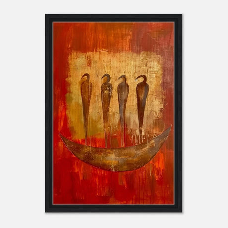 Da Vinci Abstract Wall art Print | Ancient Africa - Framed Canvas - 40x60 cm / 16x24″ - Black frame