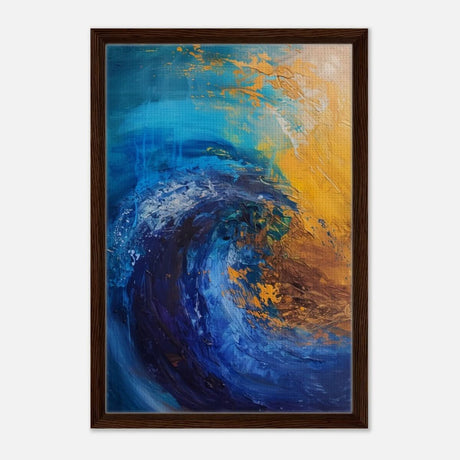 Da Vinci Abstract Wall art Print | Color Waves - Framed Canvas - 40x60 cm / 16x24″ - Dark wood frame