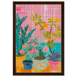 Da Vinci Abstract wall art Print | Floral - Framed Canvas - 40x60 cm / 16x24″ - Dark wood frame