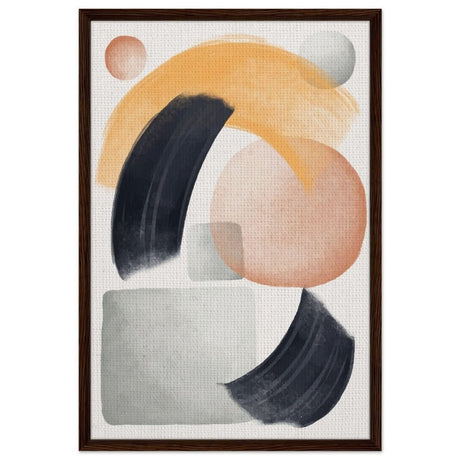 Da Vinci Abstract Wall art Print - Framed Canvas - 60x90 cm / 24x36″ - Dark wood frame
