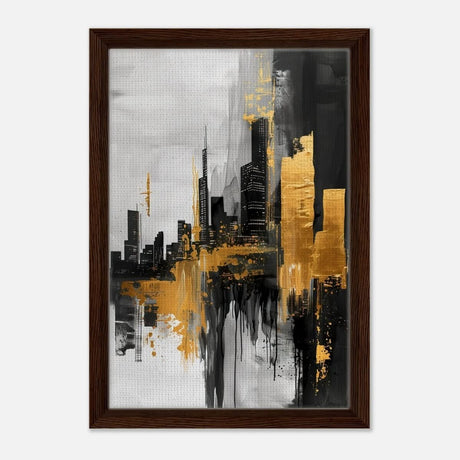Da Vinci Abstract Wall art Print - Framed Canvas - 30x45 cm / 12x18″ - Dark wood frame