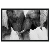 Da Vinci Animal Kingdom Art Wall art print | Elephant Love - Framed Canvas - 60x90 cm / 24x36″ - Black frame