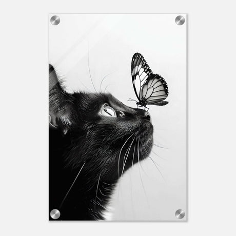 Da Vinci Animal Kingdom Wall art | Cat Butterfly - Acrylic Print - 30x45 cm / 12x18″ - 