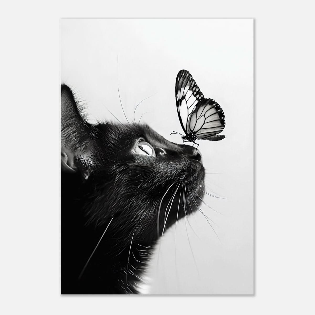 Da Vinci Animal Kingdom Wall art | Cat Butterfly - Aluminum Print - 70x100 cm / 28x40″ - 