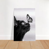 Da Vinci Animal Kingdom Wall art | Cat Butterfly - Brushed Aluminum Print - 30x45 cm / 12x18″ - 