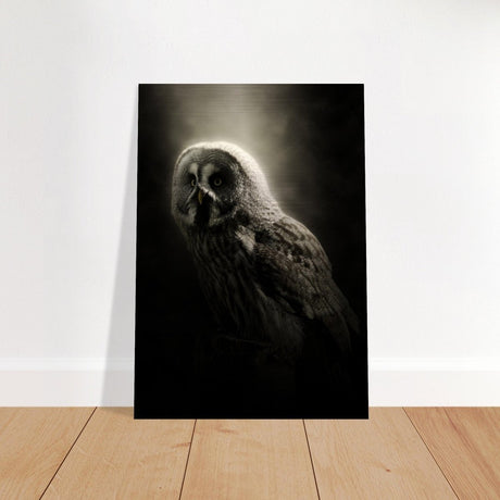 Da Vinci Animal Kingdom Wall art | Owl - Brushed Aluminum Print - 70x100 cm / 28x40″ - 