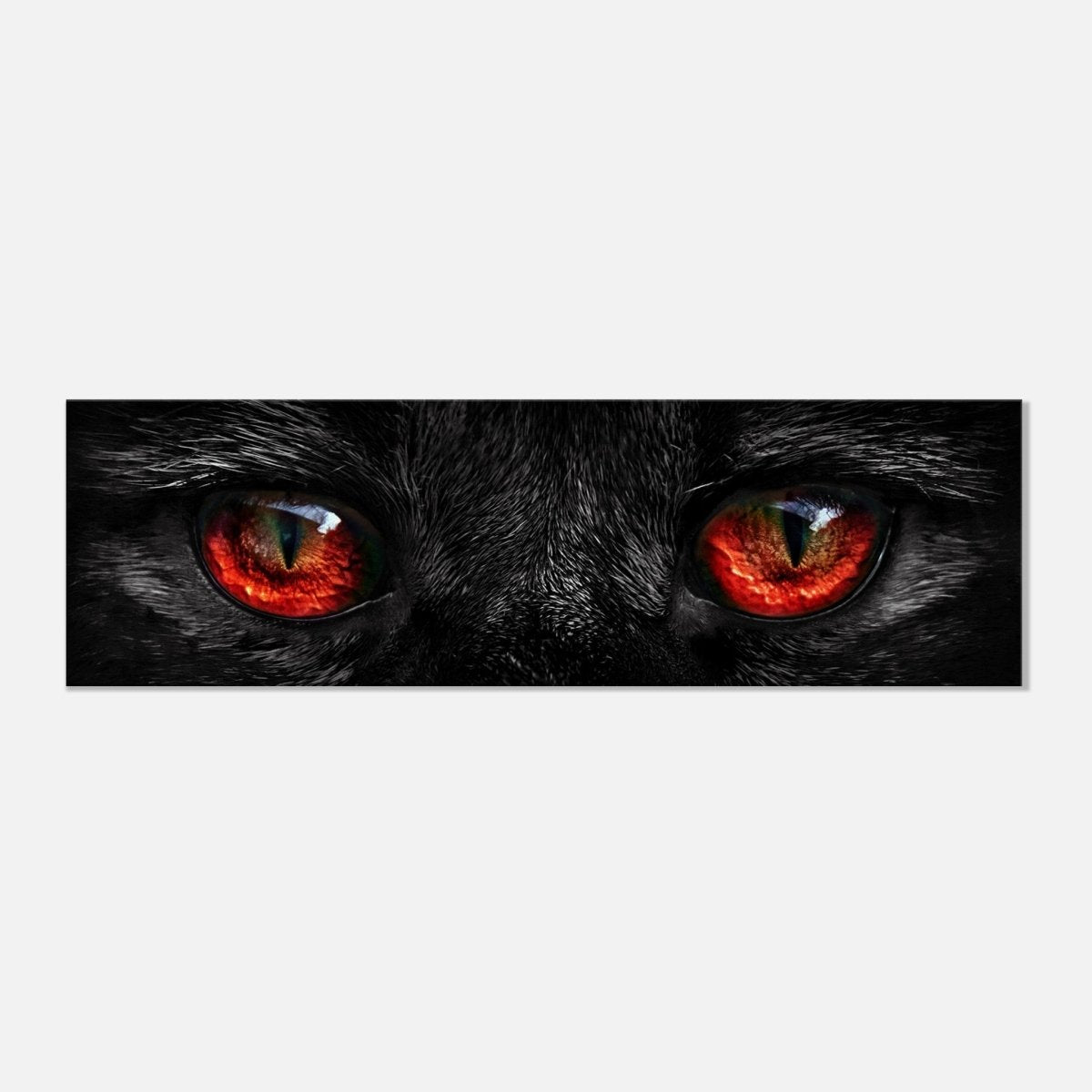 Da Vinci Animal Kingdom Wall art print collection | Black Cat Red Eye | Canvas print - 30x90 cm / 12x36″ - Thick - 