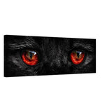 Da Vinci Animal Kingdom Wall art print collection | Black Cat Red Eye | Canvas print - 30x90 cm / 12x36″ - Thick - 