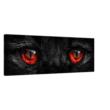 Da Vinci Animal Kingdom Wall art print collection | Black Cat Red Eye | Canvas print - 30x90 cm / 12x36″ - Thick - 