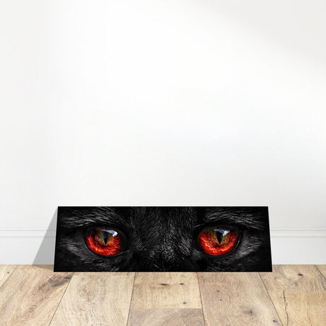 Da Vinci Animal Kingdom Wall art print collection | Black Cat Red Eye | Canvas print - 30x90 cm / 12x36″ - Thick - 