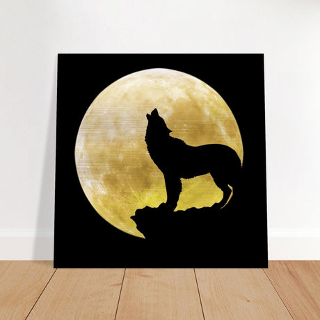 Da Vinci Animal Kingdom Wall art print collection | Wolf - Brushed Aluminum Print - 40x40 cm / 16x16″ - 