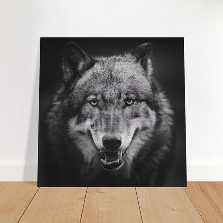 Da Vinci Animal Kingdom Wall art print collection | Wolf - Brushed Aluminum Print - 60x60 cm / 24x24″ - 