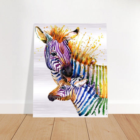 Da Vinci Animal Kingdom Wall art print collection | Zebra | Contemporary art print - Brushed Aluminum Print - 40x50 cm / 16x20″ - 