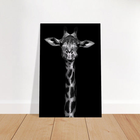 Da Vinci Animal Kingdom Wall art print | Giraffe | Minimalist Black and white - Brushed Aluminum Print - 30x45 cm / 12x18″ - 