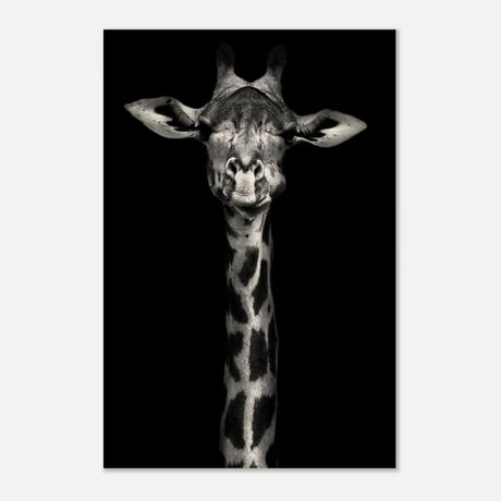 Da Vinci Animal Kingdom Wall art print | Giraffe | Minimalist Black and white - Wood Prints - 40x60 cm / 16x24″ - 20 mm