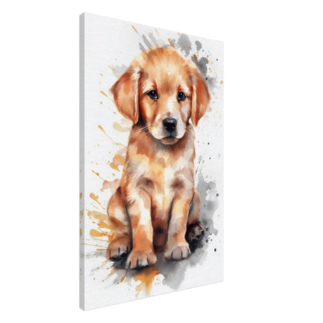 Da Vinci Animal Kingdom Wall art print | Golden Joy: Poppy’s Glow | Golden Retriever Puppy - Canvas - 60x90 cm / 24x36″ - 