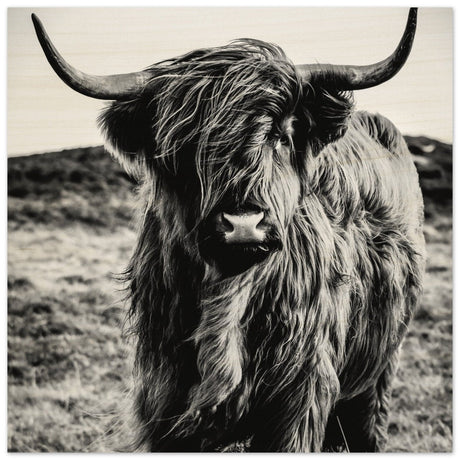Da Vinci Animal Kingdom Wall art print | Highland Cow - Wood Prints - 50x50 cm / 20x20″ - 