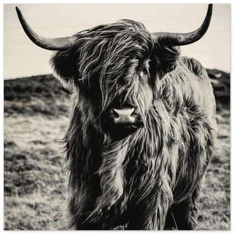 Da Vinci Animal Kingdom Wall art print | Highland Cow - Wood Prints - 40x40 cm / 16x16″ - 
