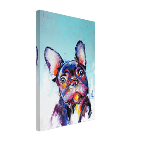 Da Vinci Animal Kingdom Wall art print | Vibrant Frenchie: Colorful Bulldog Art Print - Canvas - 30x45 cm / 12x18″ - 