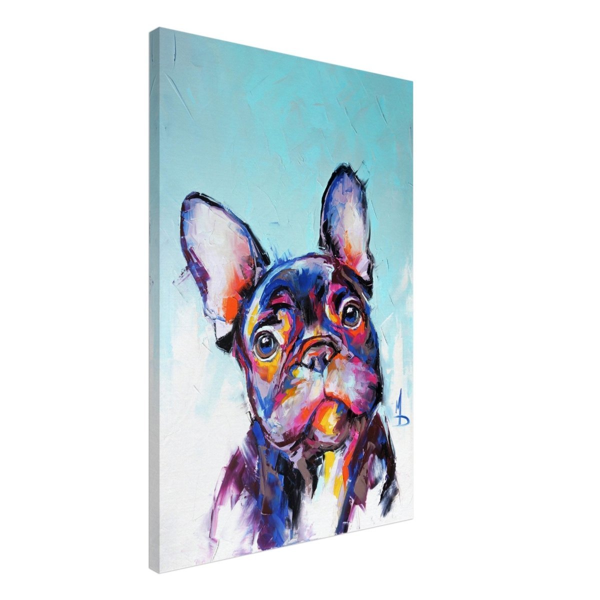 Da Vinci Animal Kingdom Wall art print | Vibrant Frenchie: Colorful Bulldog Art Print - Canvas - 50x75 cm / 20x30″ - 
