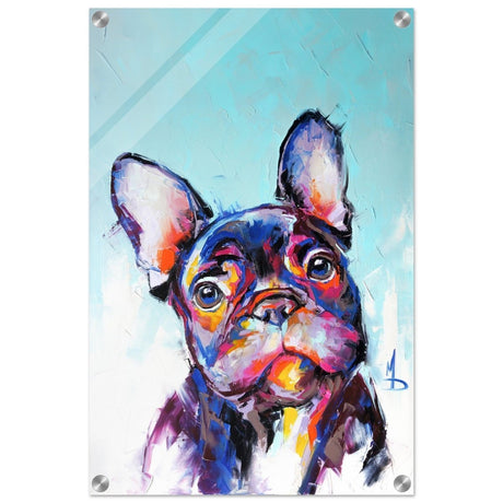 Da Vinci Animal Kingdom Wall art print | Vibrant Frenchie: Colorful Bulldog Art Print - Acrylic Print - 40x60 cm / 16x24″ - 