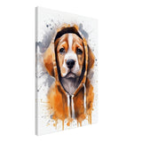 Da Vinci Animal Kingdom Wall art Print | Whimsical Beagle Charm: Watercolor Pup Portrait - Canvas - 50x75 cm / 20x30″ - 