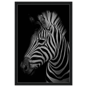 Da Vinci Animal Kingdom Wall art print | Zebra - Framed Canvas - 50x75 cm / 20x30″ - Black frame