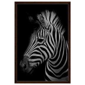 Da Vinci Animal Kingdom Wall art print | Zebra - Framed Canvas - 60x90 cm / 24x36″ - Dark wood frame