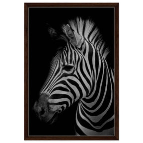 Da Vinci Animal Kingdom Wall art print | Zebra - Framed Canvas - 50x75 cm / 20x30″ - Dark wood frame