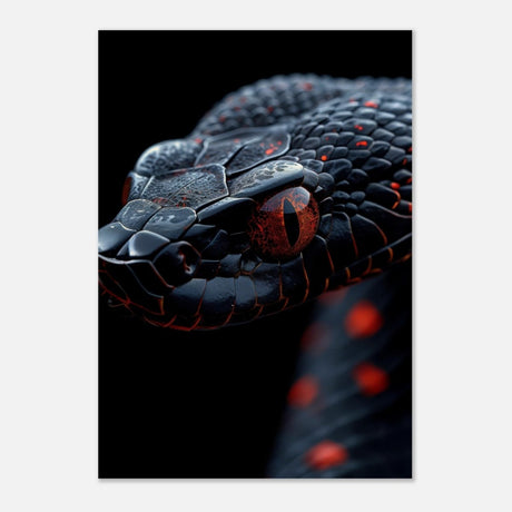 Da Vinci Animal Kingdom Wall art | Wildlife | Black Mamba | snake - Wood Prints - 70x100 cm / 28x40″ - 20 mm