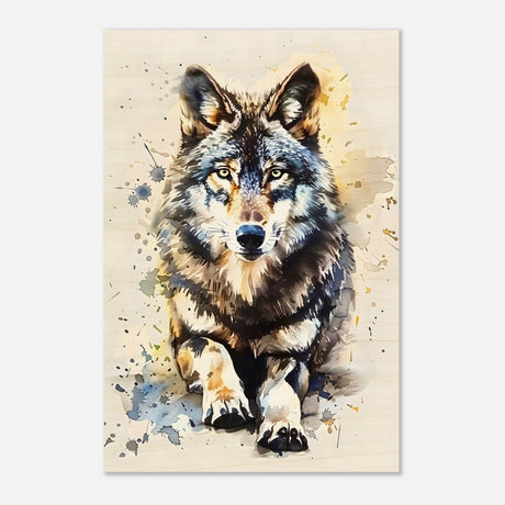 Da Vinci Animal Kingdom Wall art | Wildlife | Wolf - Wood Prints - 50x75 cm / 20x30″ - 20 mm